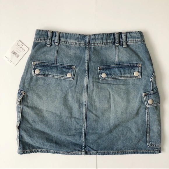 NWT Free People Blue Denim mini Skirt - Picture 4 of 9